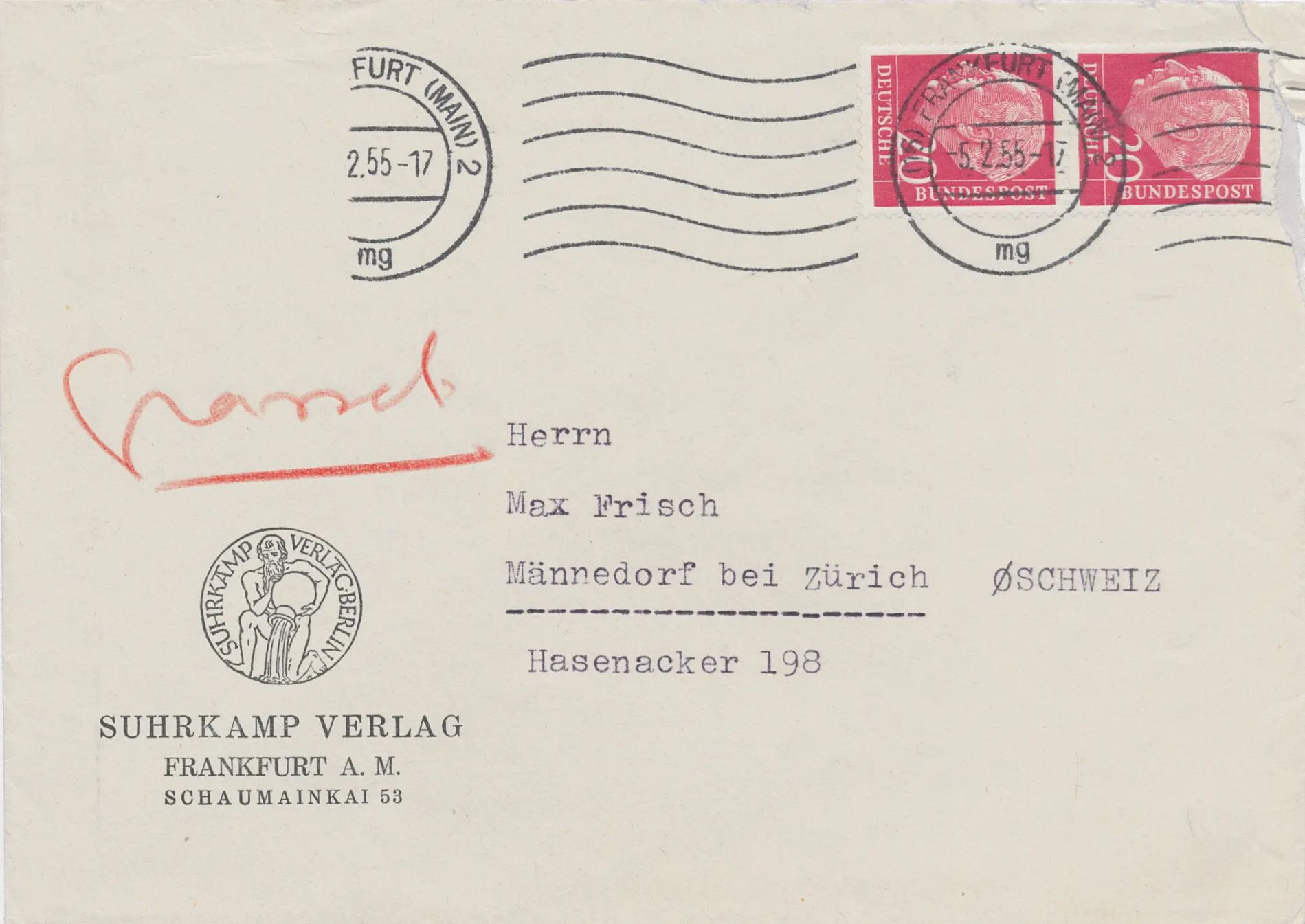 Max Frisch und Peter Suhrkamp
