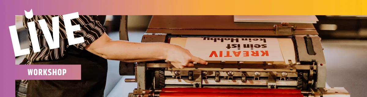 Posterdruck an der Vintage-Druckpresse