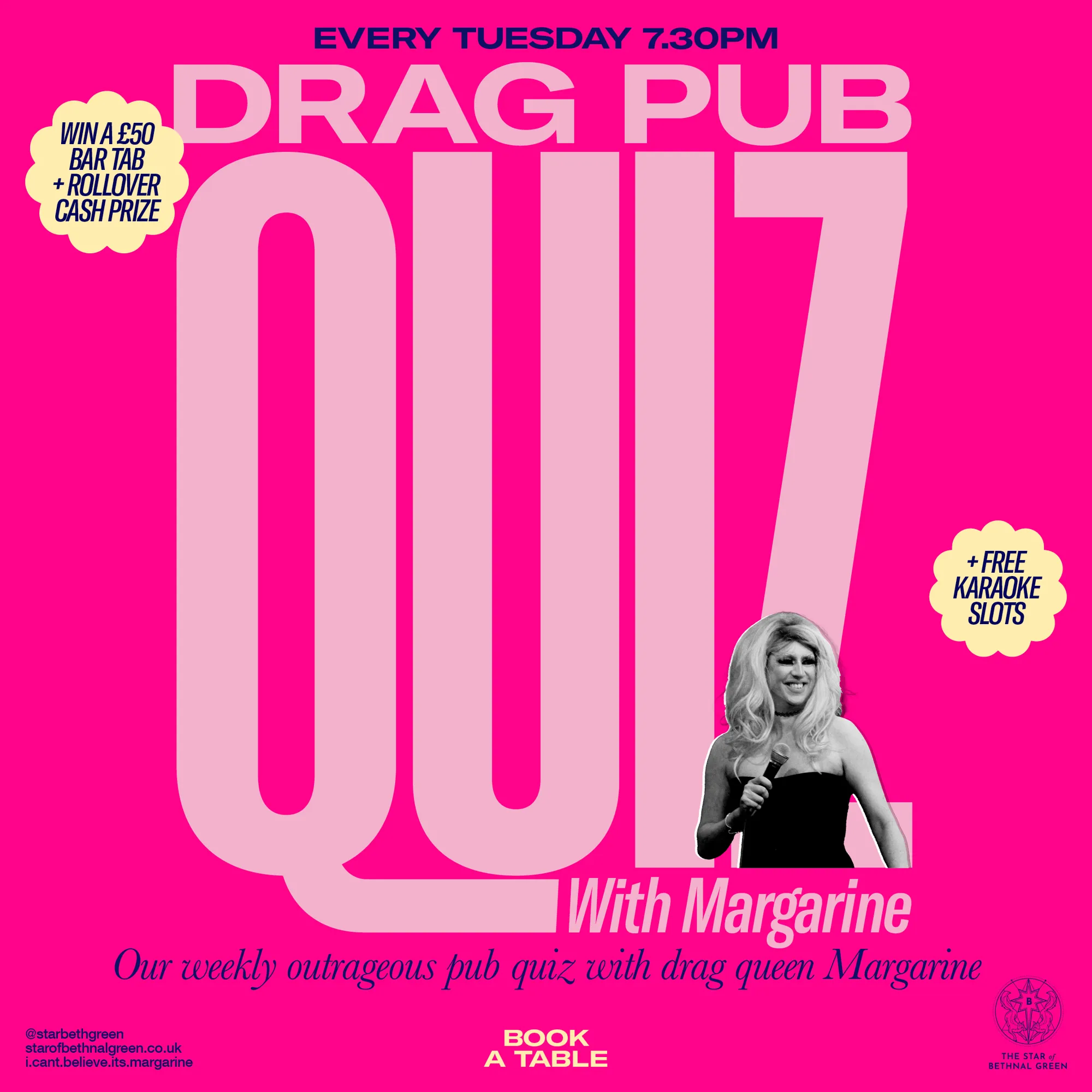 Drag Pub Quiz with Margarine