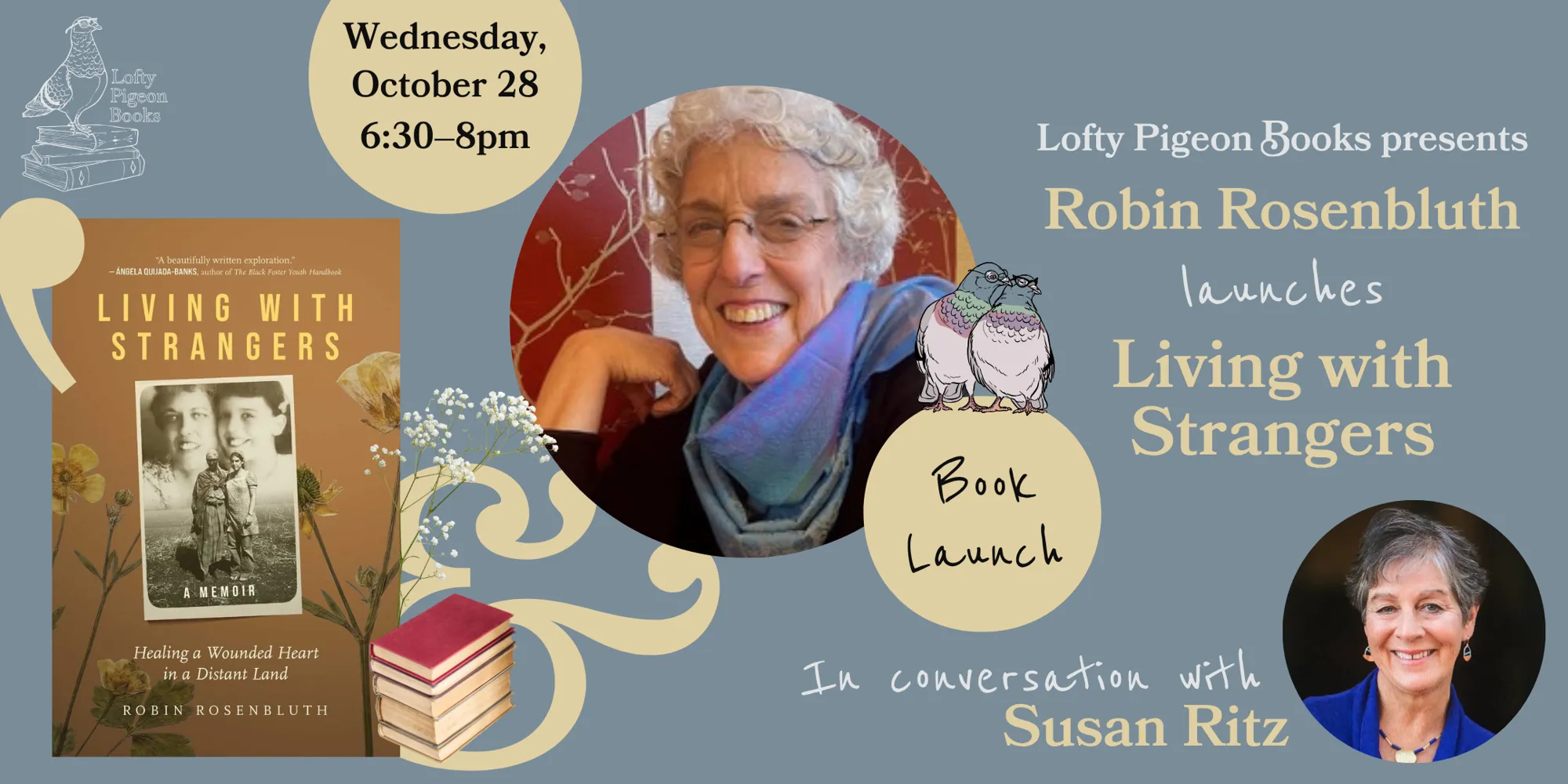 Robin Rosenbluth launches Living with Strangers, in conversation with Susan Ritz
