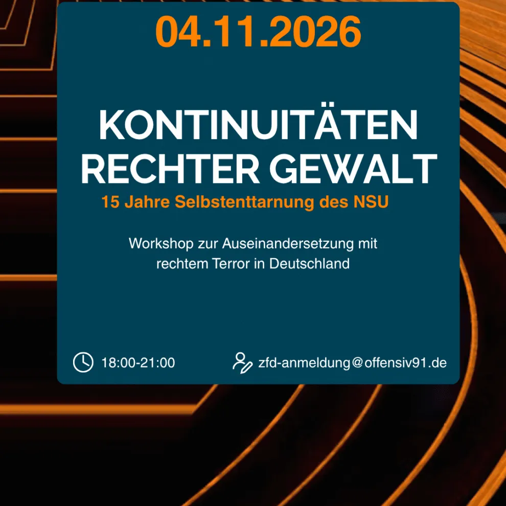 Kontinuitäten rechter Gewalt – 15 Jahre Selbstenttarnung des NSU
