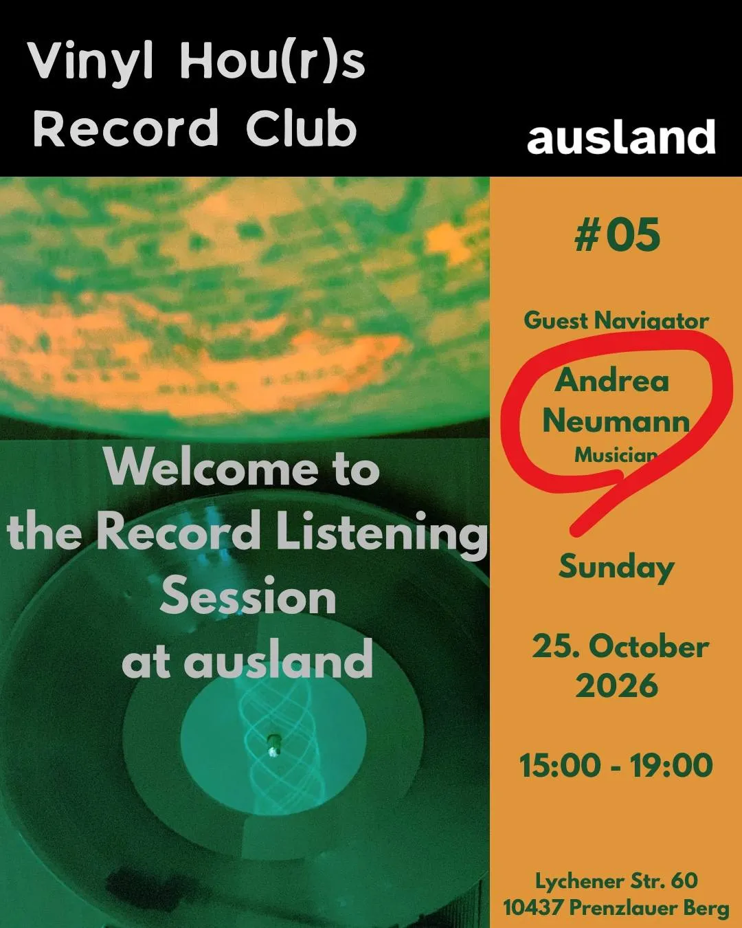 Vinyl Hou(r)s Record Club #05 with Andrea Neumann