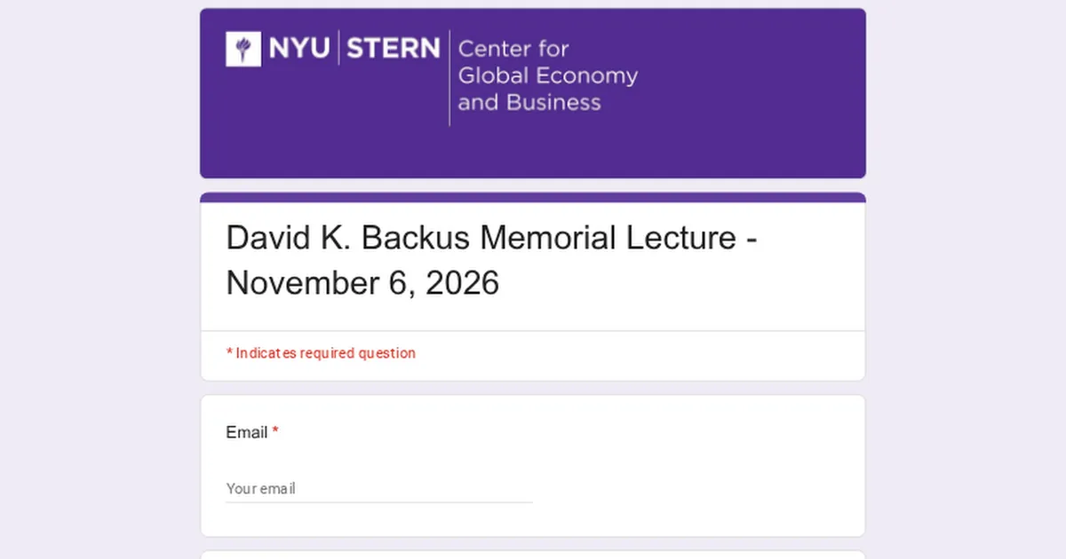 2026 David K. Backus Memorial Lecture