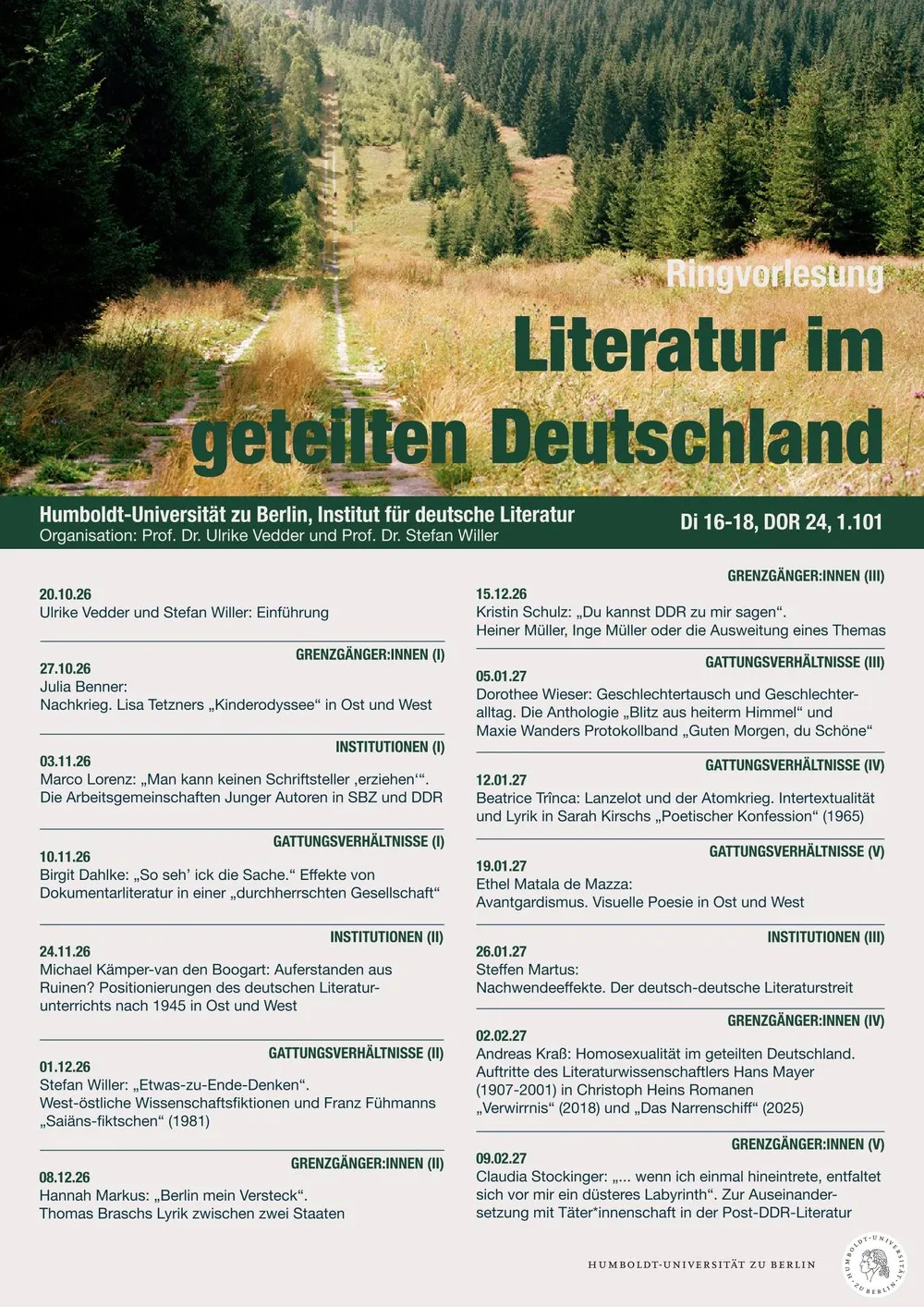 Vortrag zu »Arbeitsgemeinschaften Junger Autoren in der SBZ/DDR« im Rahmen einer öffentlichen Ringvorlesung