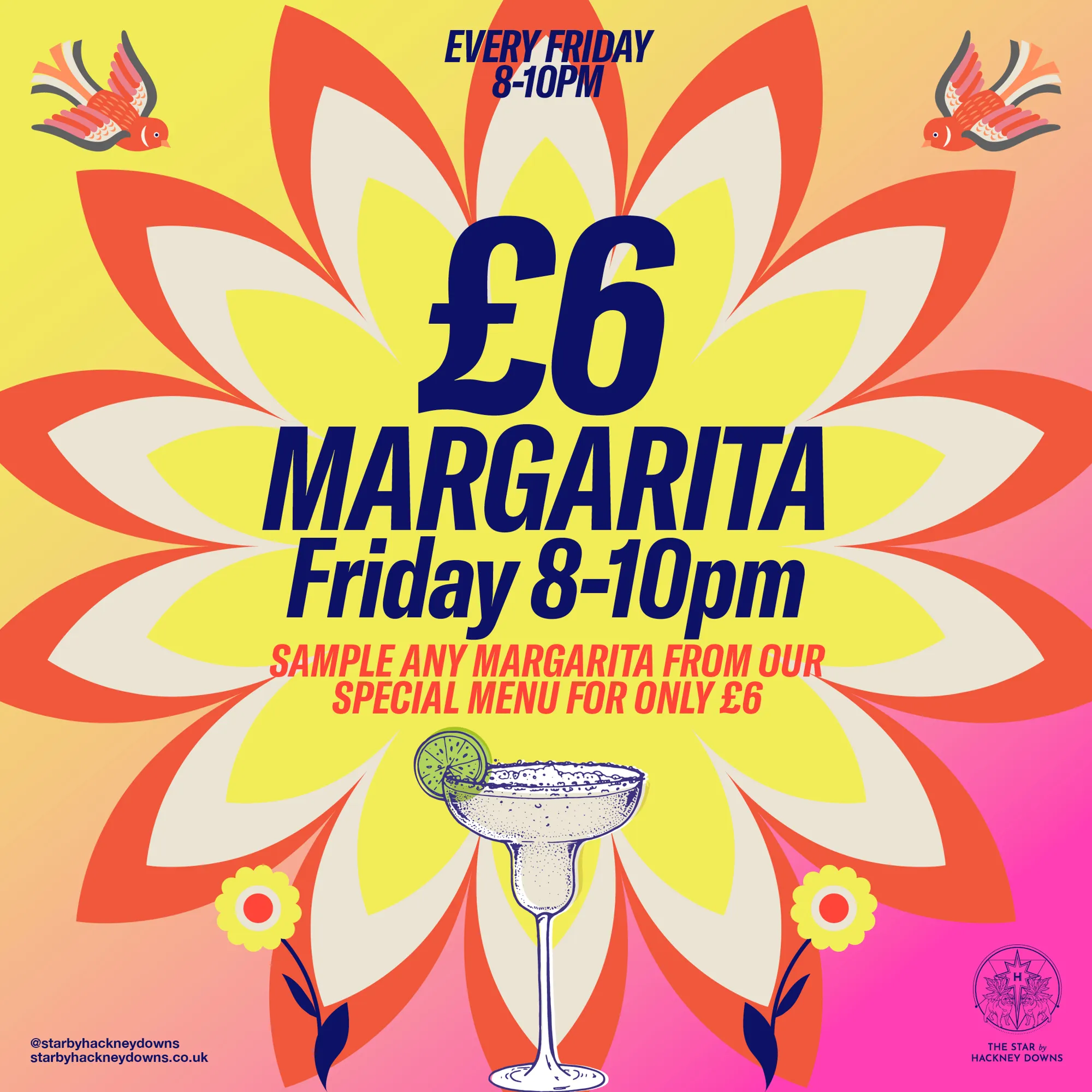 £6 Margarita Friday 8-10pm