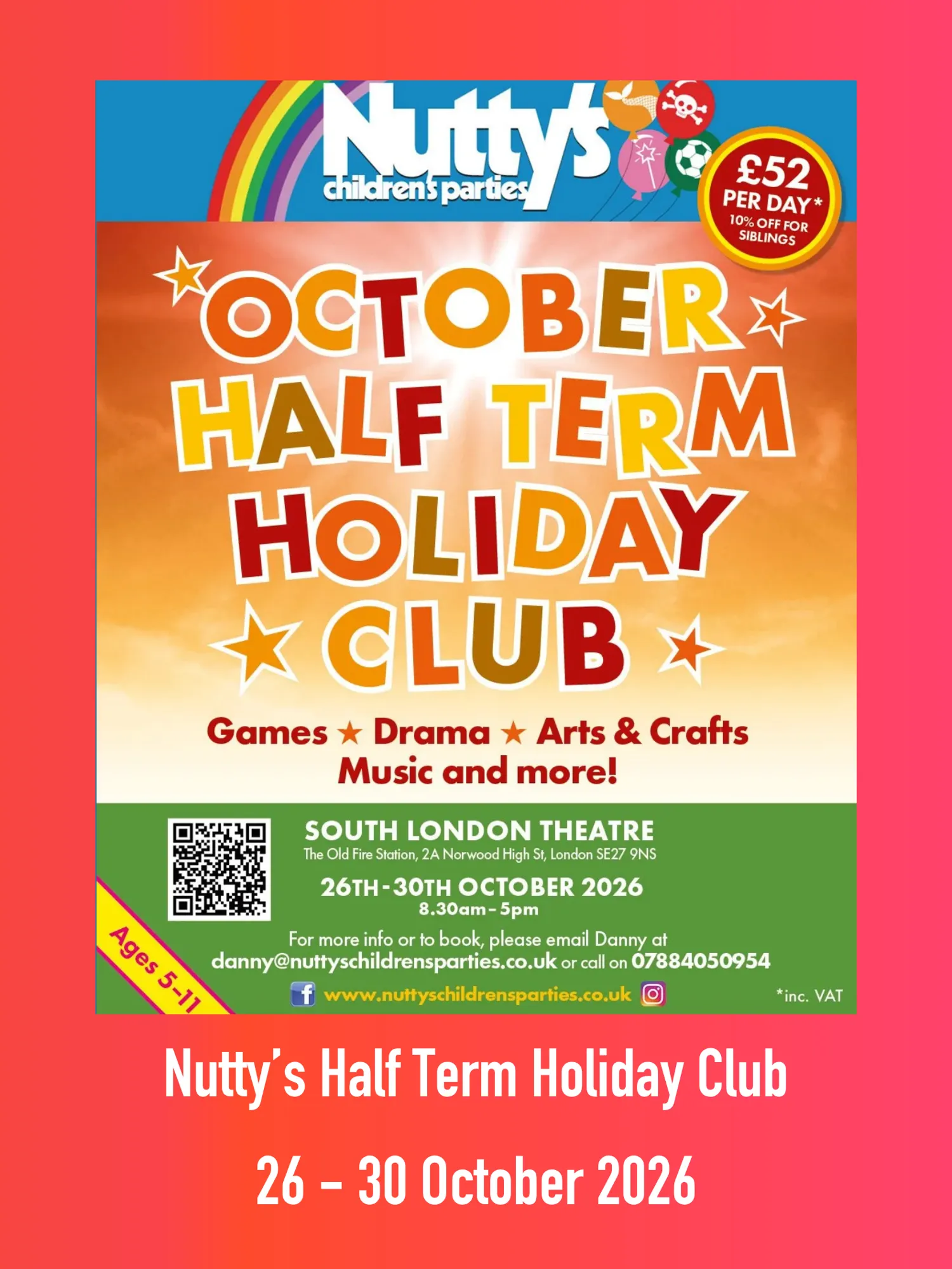 Nutty’s Half Term Holiday Club